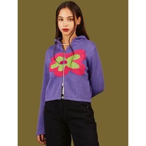UNIF Dazee Hoodie Sweater Women’s Size Medium Purple